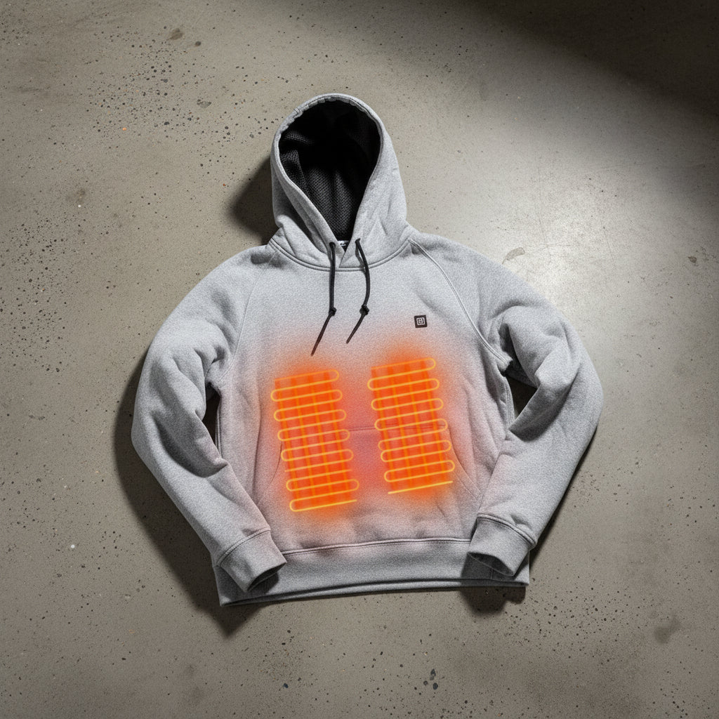 Unisex Pullover Heated Hoodie With Core Heating