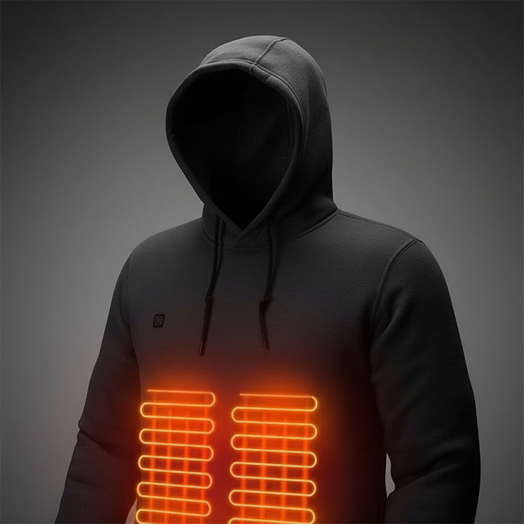 Unisex Pullover Heated Hoodie With Core Heating